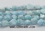 CLR25 15.5 inches 6*8mm nugget natural larimar gemstone chips beads