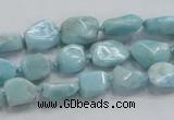 CLR26 15.5 inches 8*10mm nugget natural larimar gemstone chips beads