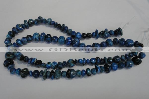 CLR315 15.5 inches 6*12mm nuggets dyed larimar gemstone beads