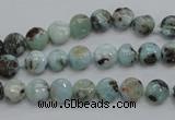 CLR34 15.5 inches 7mm flat round natural larimar gemstone beads