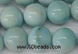 CLR355 15.5 inches 14mm round dyed larimar gemstone beads