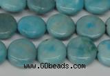 CLR361 15.5 inches 12mm flat round dyed larimar gemstone beads