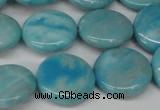 CLR363 15.5 inches 16mm flat round dyed larimar gemstone beads