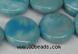 CLR366 15.5 inches 25mm flat round dyed larimar gemstone beads