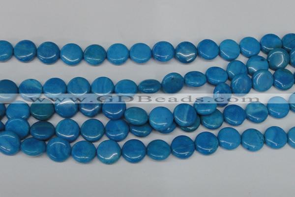 CLR414 15.5 inches 18mm flat round dyed larimar gemstone beads