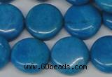 CLR416 15.5 inches 25mm flat round dyed larimar gemstone beads