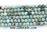 CLR621 15.5 inches 8mm round larimar gemstone beads