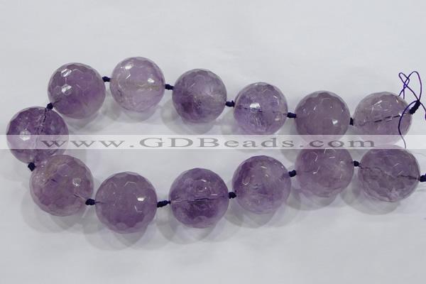 CLS01 15.5 inches 30mm faceted round large amethyst gemstone beads