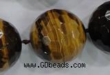 CLS06 15.5 inches 30mm faceted round large yellow tiger eye beads