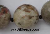 CLS08 15.5 inches 30mm faceted round large chrysanthemum agate beads