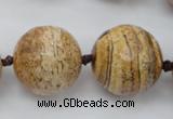 CLS101 15.5 inches 25mm faceted round large picture jasper beads