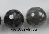 CLS105 15.5 inches 25mm faceted round large cloudy quartz beads