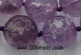 CLS110 15.5 inches 25mm faceted round large amethyst gemstone beads