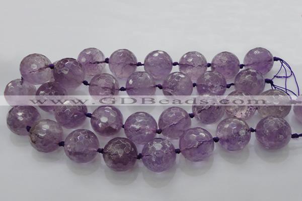 CLS110 15.5 inches 25mm faceted round large amethyst gemstone beads