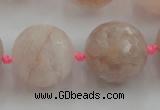 CLS111 15.5 inches 25mm faceted round large pink quartz beads