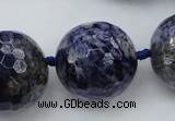 CLS14 15.5 inches 30mm faceted round large sodalite gemstone beads