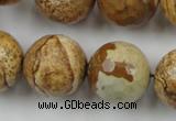 CLS151 15.5 inches 20mm faceted round picture jasper beads