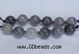 CLS251 7.5 inches 30mm round large cloudy quartz beads wholesale