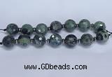 CLS303 7.5 inches 25mm faceted round large kambaba jasper beads