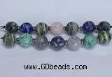 CLS305 7.5 inches 25mm faceted round mixed gemstone beads