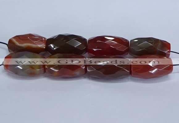 CLS400 7.5 inches 25*45mm faceted rice large red agate beads