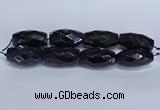 CLS401 7.5 inches 25*45mm faceted rice large black agate beads