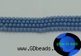 CLU101 15.5 inches 6mm round blue luminous stone beads