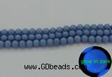 CLU102 15.5 inches 8mm round blue luminous stone beads