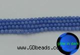 CLU110 15.5 inches 4mm round blue luminous stone beads