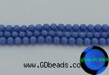 CLU112 15.5 inches 8mm round blue luminous stone beads