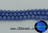 CLU114 15.5 inches 12mm round blue luminous stone beads