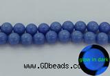 CLU117 15.5 inches 18mm round blue luminous stone beads