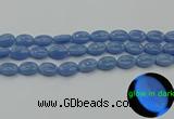 CLU141 15.5 inches 10*14mm oval blue luminous stone beads