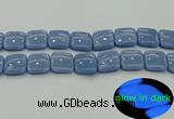 CLU156 15.5 inches 20*20mm square blue luminous stone beads