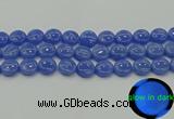 CLU173 15.5 inches 14mm flat round blue luminous stone beads