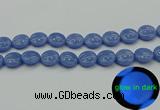 CLU174 15.5 inches 16mm flat round blue luminous stone beads