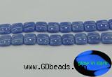 CLU194 15.5 inches 16*16mm square blue luminous stone beads