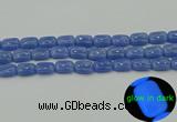 CLU201 15.5 inches 10*14mm rectangle blue luminous stone beads