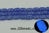 CLU204 15.5 inches 15*20mm rectangle blue luminous stone beads