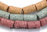 CLV08 14 inches 8*14mm column natural lava loose beads wholesale