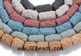 CLV16 14 inches column shape natural lava loose beads wholesale