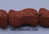 CLV22 15 inches 19*30mm marquise red natural lava beads wholesale