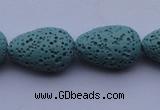 CLV24 15.5 inches 13*19mm teardrop blue natural lava beads wholesale