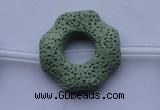 CLV30 15.5 inches 32*32mm octagon green natural lava beads wholesale