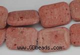 CLV300 15.5 inches 15*20mm rectangle lava beads wholesale