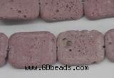 CLV301 15.5 inches 15*20mm rectangle lava beads wholesale