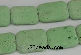 CLV303 15.5 inches 15*20mm rectangle lava beads wholesale