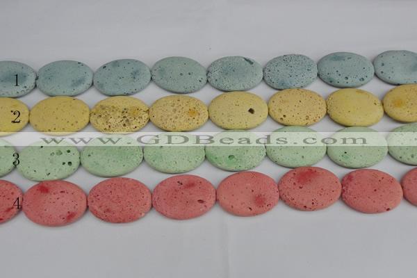 CLV306 15.5 inches 25*35mm oval lava beads wholesale