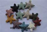 CLV37 14 inches 10*36mm star multicolor natural lava beads wholesale