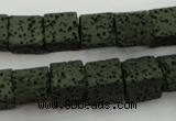 CLV390 15.5 inches 10*10mm cube dyed lava beads wholesale